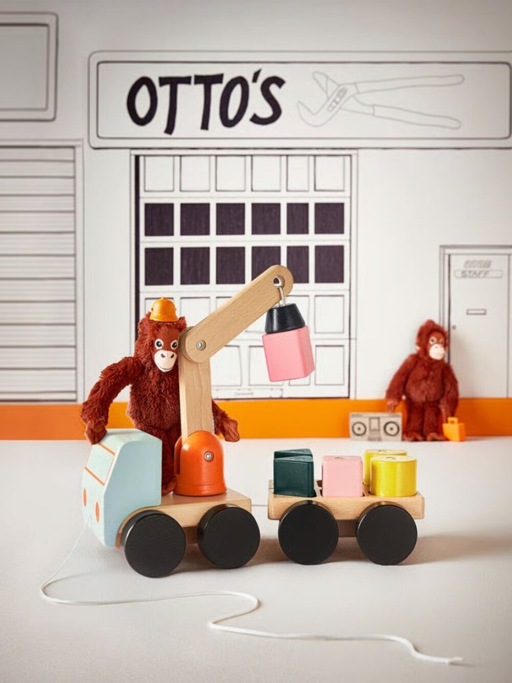 NEW IKEA Crane W/Blocks Set, STEM Authenticated, Wood W/Magnets, 12-Months+, NIB - Picture 3 of 3